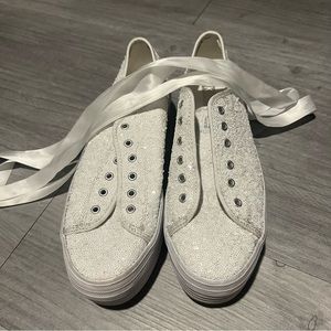 Platform White Sparkle Keds